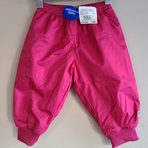 Cranberry colored fleece lined snow pants